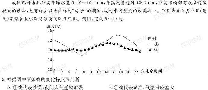 2023年普通高等学校招生统一考试 S3·临门押题卷(四).地理