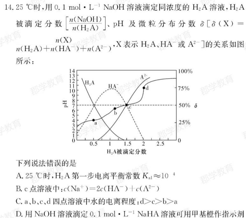 河北省2022~2023学年高一(下)第二次月考(23-392A)化学