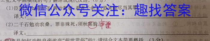 文博志鸿 2023年河北省初中毕业生升学文化课模拟考试(预测二)语文