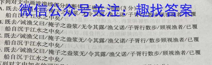 2023届衡中同卷押题卷 湖北专版(一)二三语文