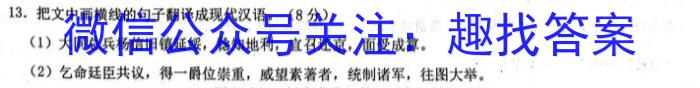 安徽省颍上县2023届九年级教学质量检测（5月）语文