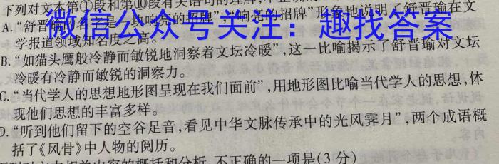 2023年湖南省普通高中学业水平考试仿真试卷(合格性考试)(第二次考试)语文