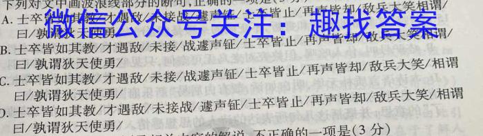 九师联盟·2023届新高考押题信息卷(四)4语文