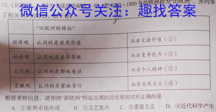 文博志鸿 2023年河北省初中毕业生升学文化课模拟考试(预测二)历史