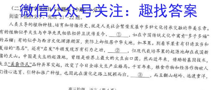 皖江名卷·安徽省庐江县2023届初中毕业班第三次教学质量抽测语文