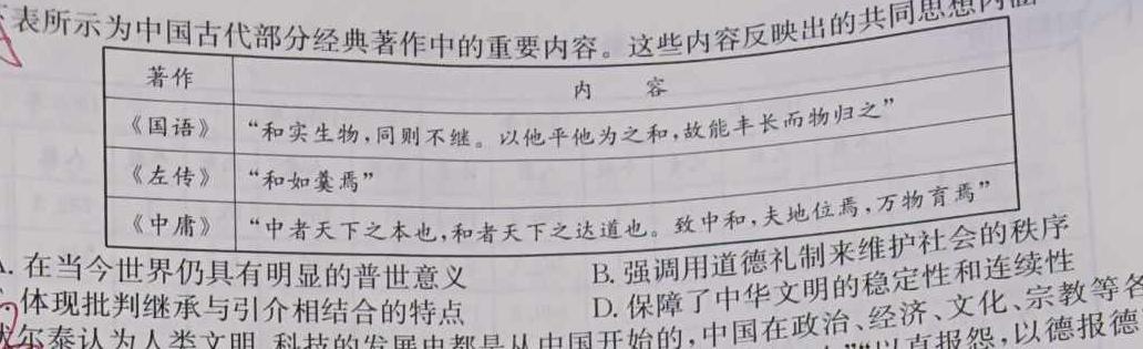 2022-2023学年河南省高二期中考试(23-389B)政治y
