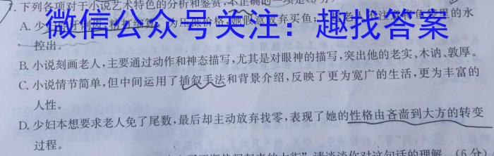 金考卷2023年普通高等学校招生全国统一考试 新高考卷 押题卷(三)语文