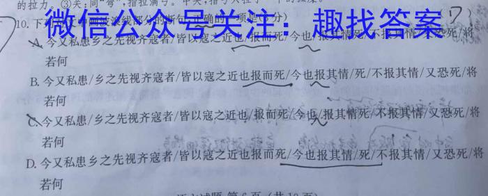 2023年安徽省名校联盟高三4月联考语文