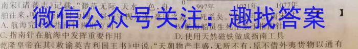 2023年安徽省初中毕业学业考试模拟仿真试卷(二)历史