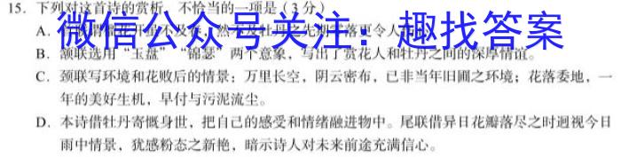 江西省2023年初中学业水平考试冲刺（一）语文