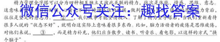 安徽省2023届九年级下学期教学质量检测（六）语文