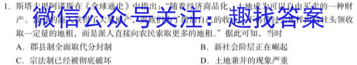 安徽省2022-2023学年九年级第二次模拟考试历史试卷