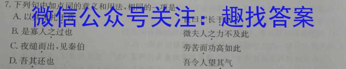 江西省2023年第五次中考模拟考试练习语文