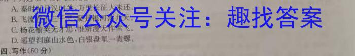 2023学年普通高等学校统一模拟招生考试新未来4月高一联考语文