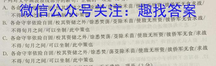 江淮名卷·2023年安徽中考模拟信息卷（七）语文