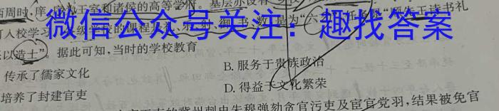 耀正文化(湖南四大名校联合编审)·2023届名校名师测评卷(八)历史