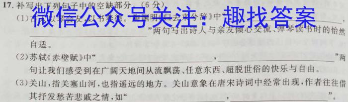 江西省2023年初中学业水平考试模拟试卷（二）语文