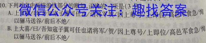 紫阳中学2022~2023学年高二第二学期期中考试(3398B)语文