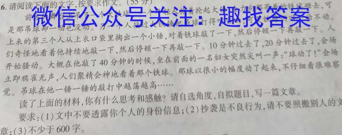 NT2023届普通高等学校招生全国统一考试模拟试卷(二)(新高考)语文