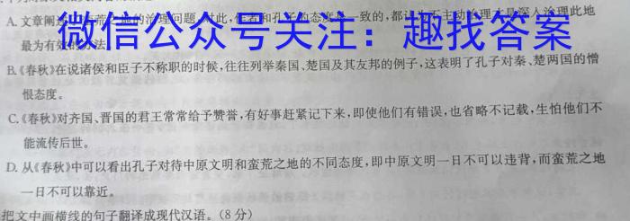 衡水金卷先享题压轴卷2023答案 河北专版新高考A二语文