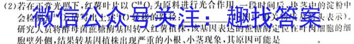 2022-2023学年安徽省九年级下学期阶段性质量检测（七）生物