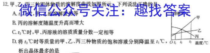 江西省2023年九年级模拟三化学