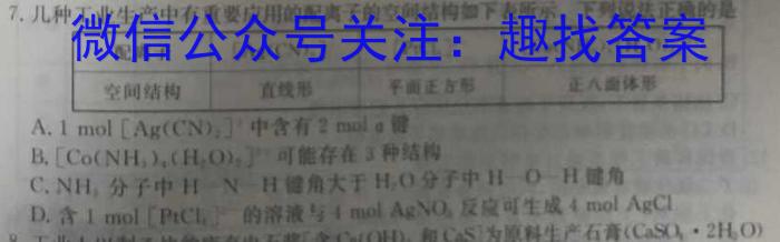 湘教考苑 2023年高考模拟试卷(试题卷五)化学