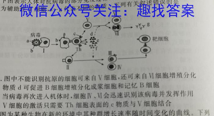 2023届内蒙古高三考试4月联考(标识♨)生物