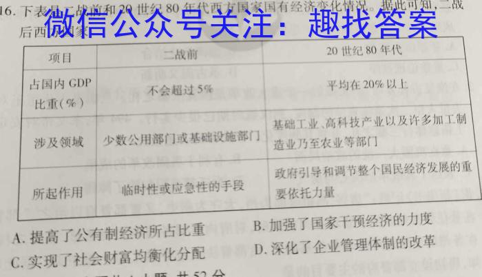 安徽省2022-2023学年九年级第一次调研考试（23-CZ143c）政治s