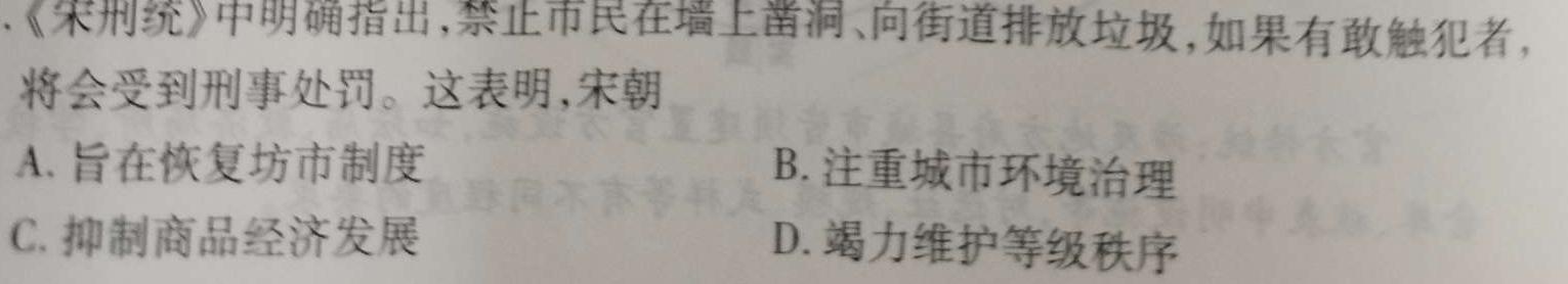 山西省2022-2023学年七年级下学期期中综合评估（23-CZ190a）历史