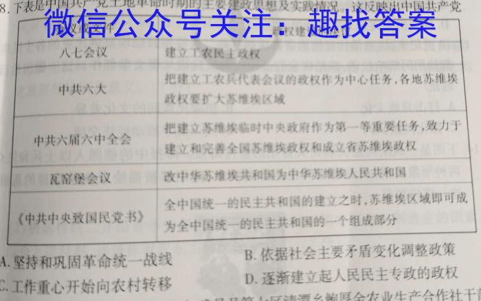 2023年陕西省初中学业水平考试A政治s