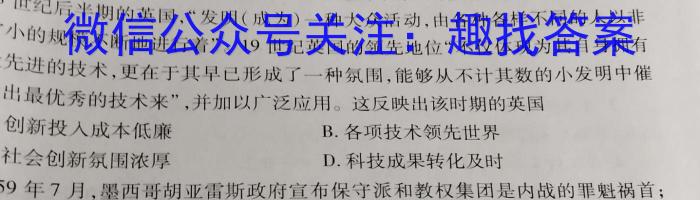 安徽省2022-2023学年高一年级下学期阶段检测联考(231484D)历史