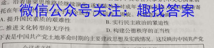 2023年安徽省初中毕业学业考试模拟仿真试卷(二)历史