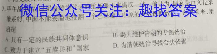 2023届衡水金卷先享题压轴卷(二)湖北专版历史试卷