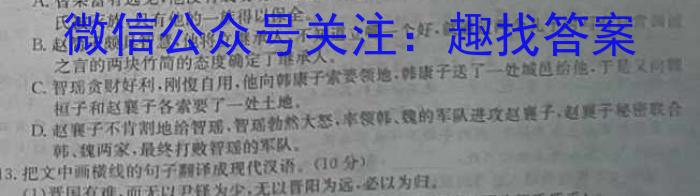 天一大联考·安徽卓越县中联盟 2022-2023学年(下)高二阶段性测试(期中)语文