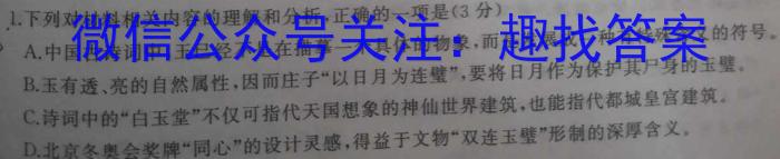 金考卷2023年普通高等学校招生全国统一考试 新高考卷 押题卷(四)语文