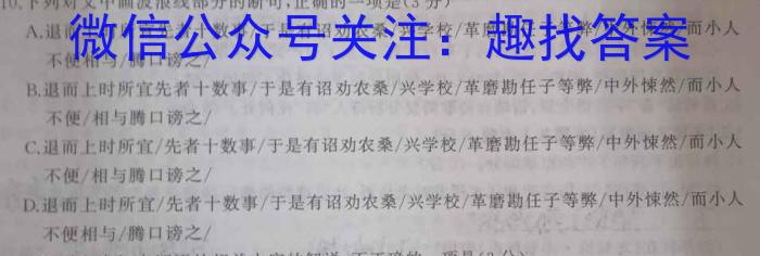 2023年万友中考突破卷(三)语文