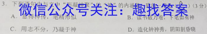 文博志鸿 2023年河北省初中毕业生升学文化课模拟考试(预测一)语文