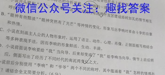 青阳一中2024-2023学年度高一年级第二学期期中考试语文