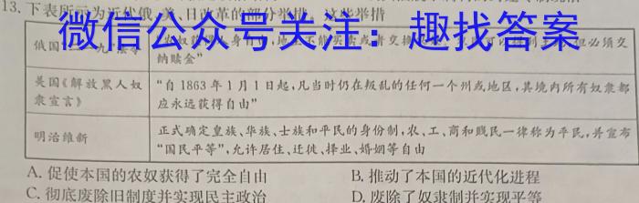 衡水金卷先享题压轴卷2023答案 湖北专版新高考B二历史