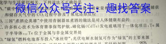 安徽省2023年下学期九年级学业水平测试模拟卷（三）化学