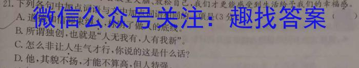 天一大联考2023届高三第一次全真模拟考试语文