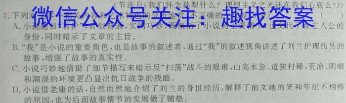 金考卷2023年普通高等学校招生全国统一考试 新高考卷 押题卷(二)语文