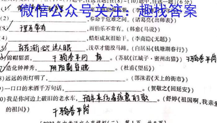 2022-2023学年陕西省七年级期中教学质量检测(23-CZ162a)语文