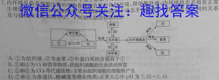 2023届内蒙古高三考试4月联考(标识♨)生物