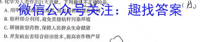 一步之遥 2023年河北省初中综合复习质量检测(二)2化学