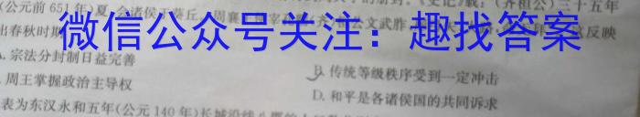 广西省2023年春季学期高二期中检测（23-394B）历史