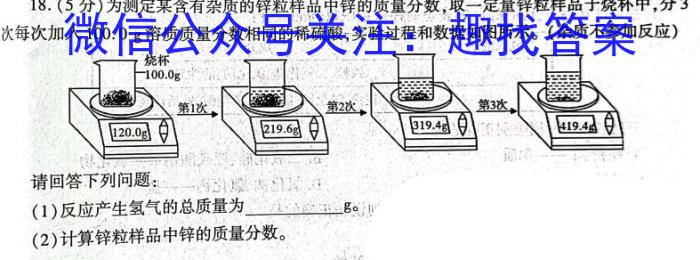 九师联盟2023年江西省高一下学期期中考试化学