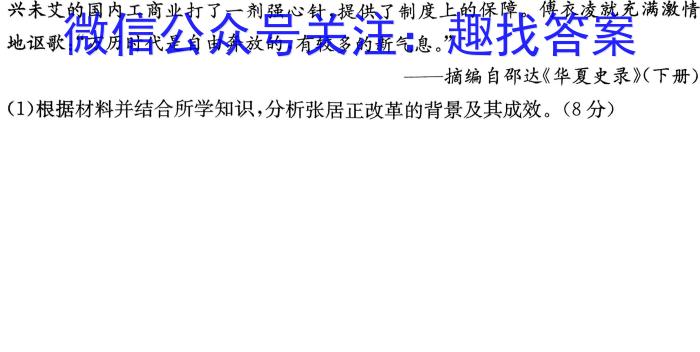 2023届名校之约·中考导向总复习模拟样卷 二轮(六)历史