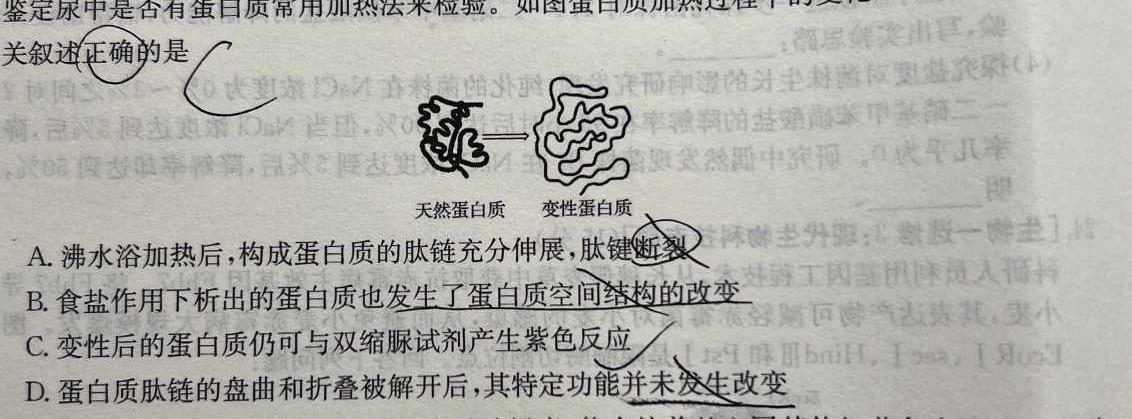 同一卷·高考押题2023年普通高等学校招生全国统一考试(一)生物